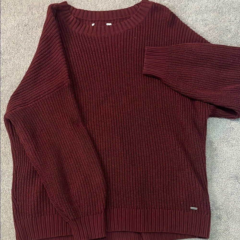 Hollister Burgundy Knit Sweater